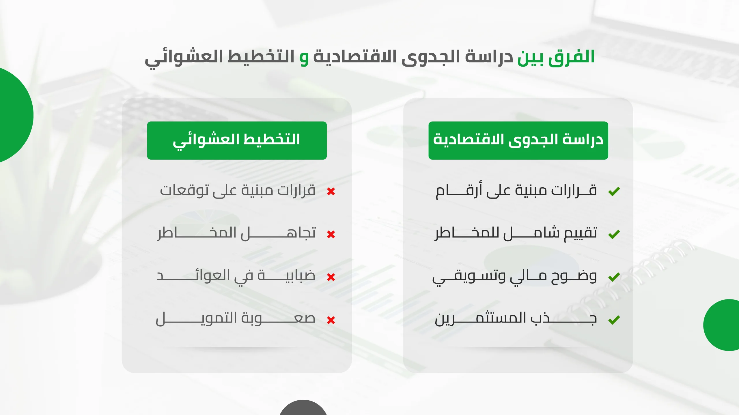 الفرق بين دراسة الجدوى الاقتصادية والتخطيط العشوائي