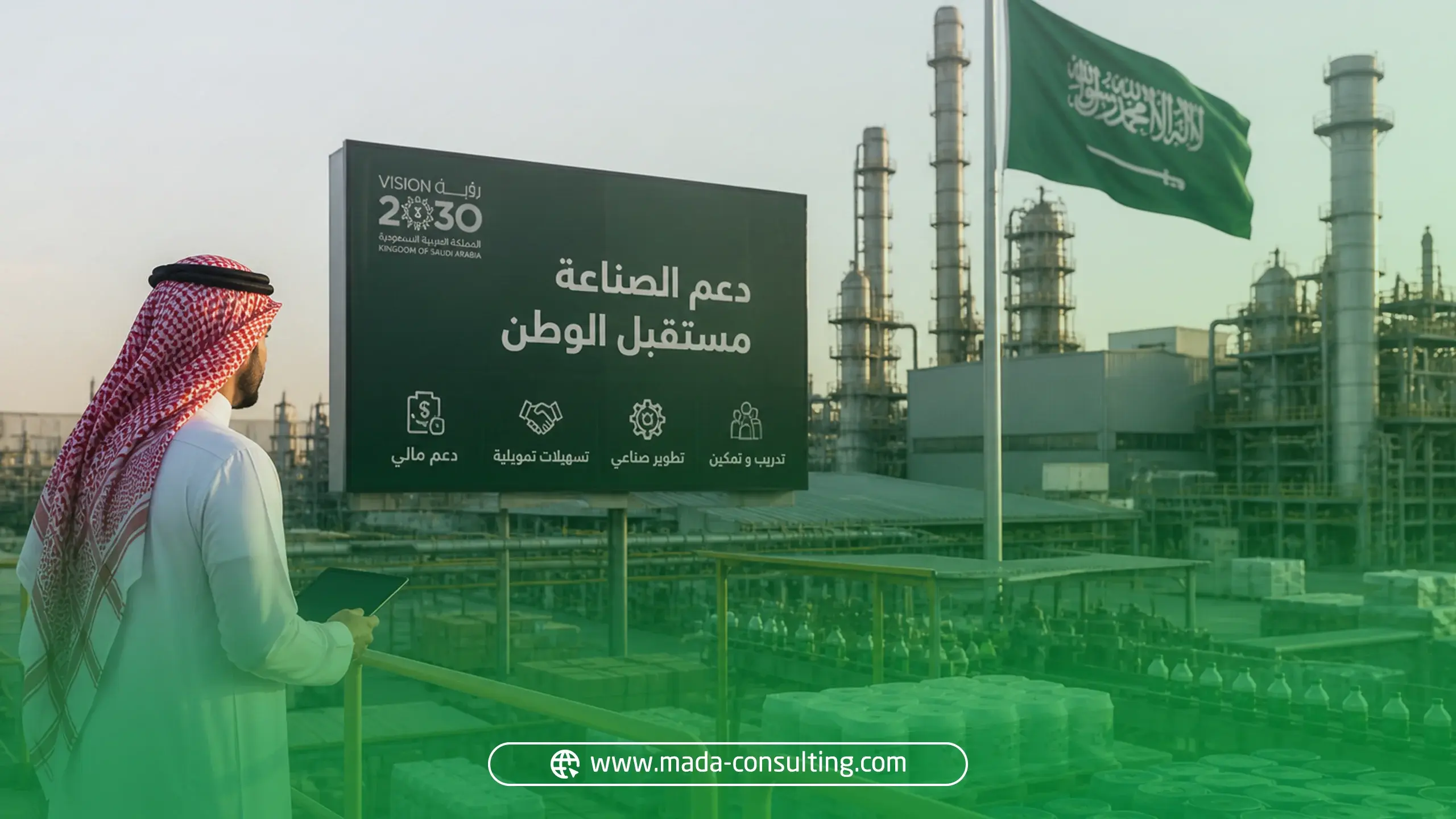 الدعم الصناعي في السعودية وتطوير المصانع ضمن رؤية 2030 من خلال المبادرات الحكومية وتعزيز القطاع الصناعي